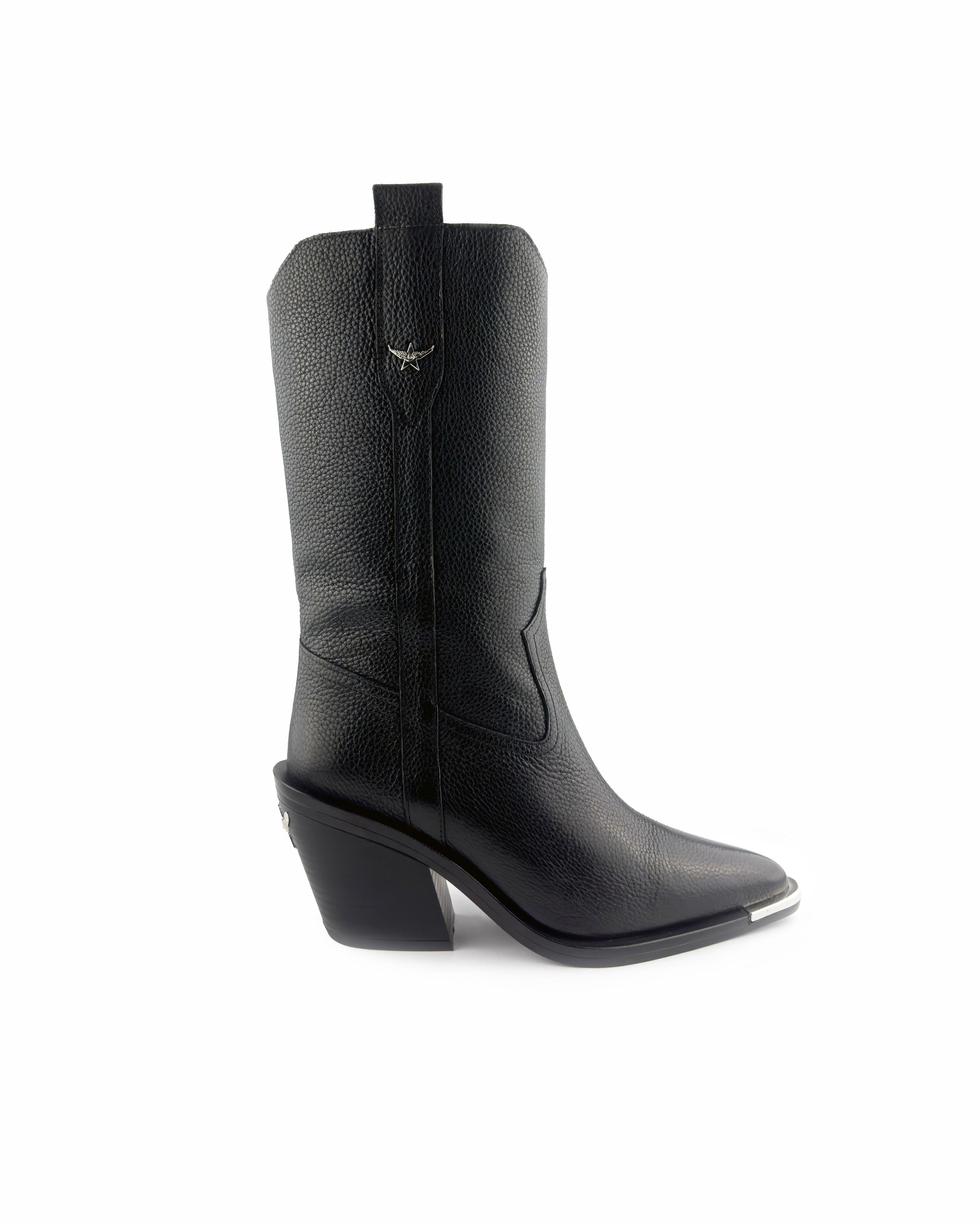 Nova Black Mid Calf Boots - ASADLIE