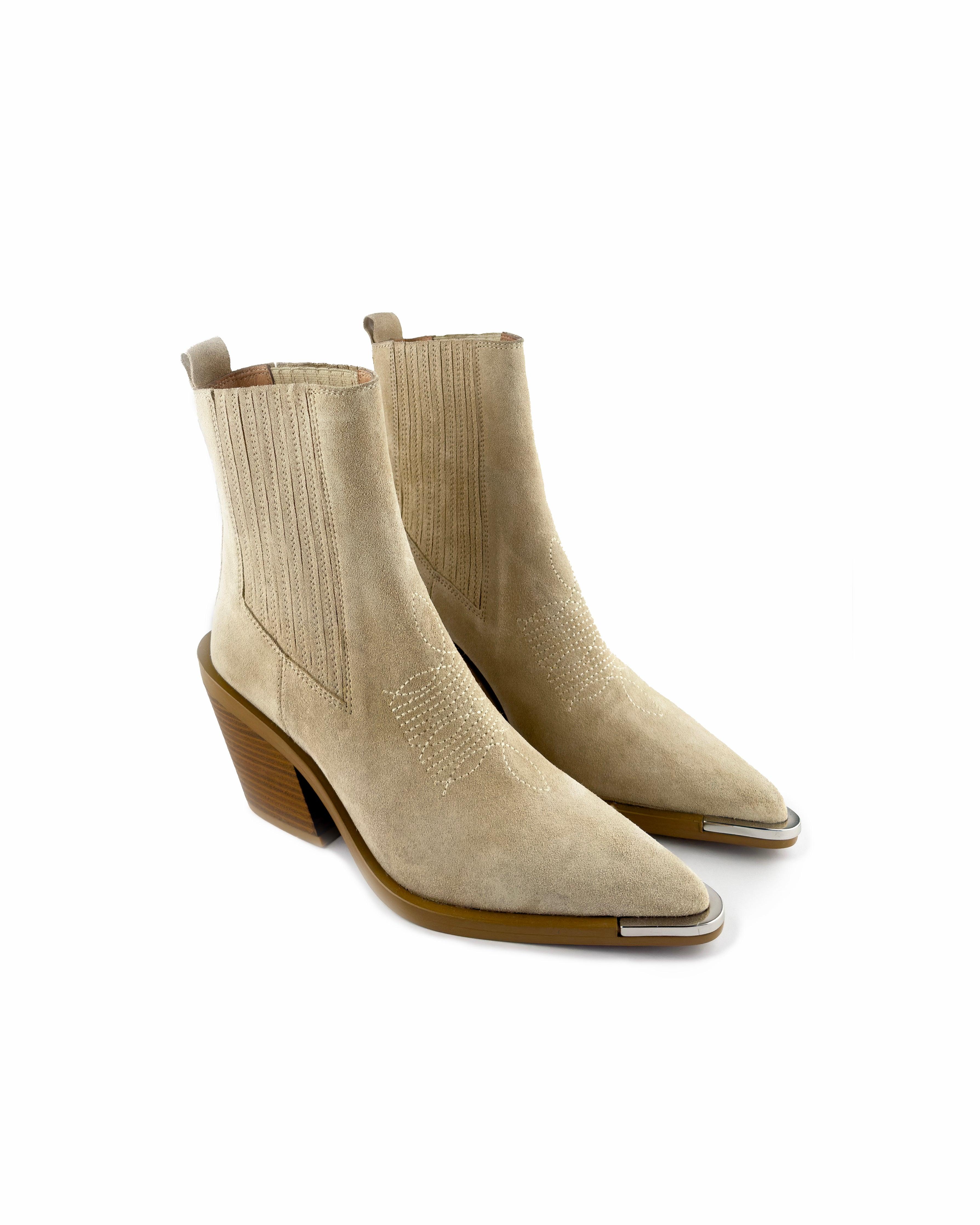 Nella Beige Ankle Boots - ASADLIE