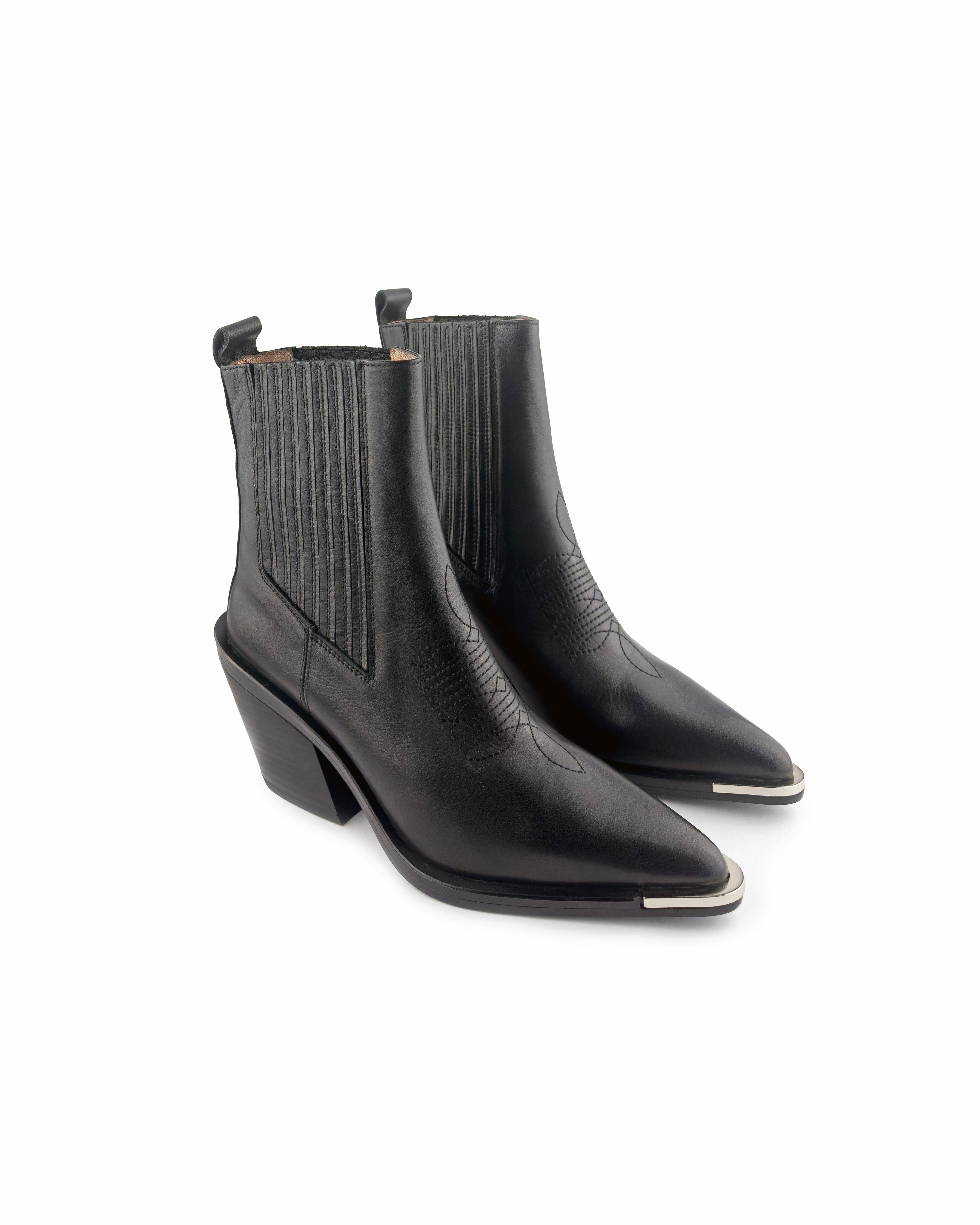 Nella Black Ankle Boots - ASADLIE