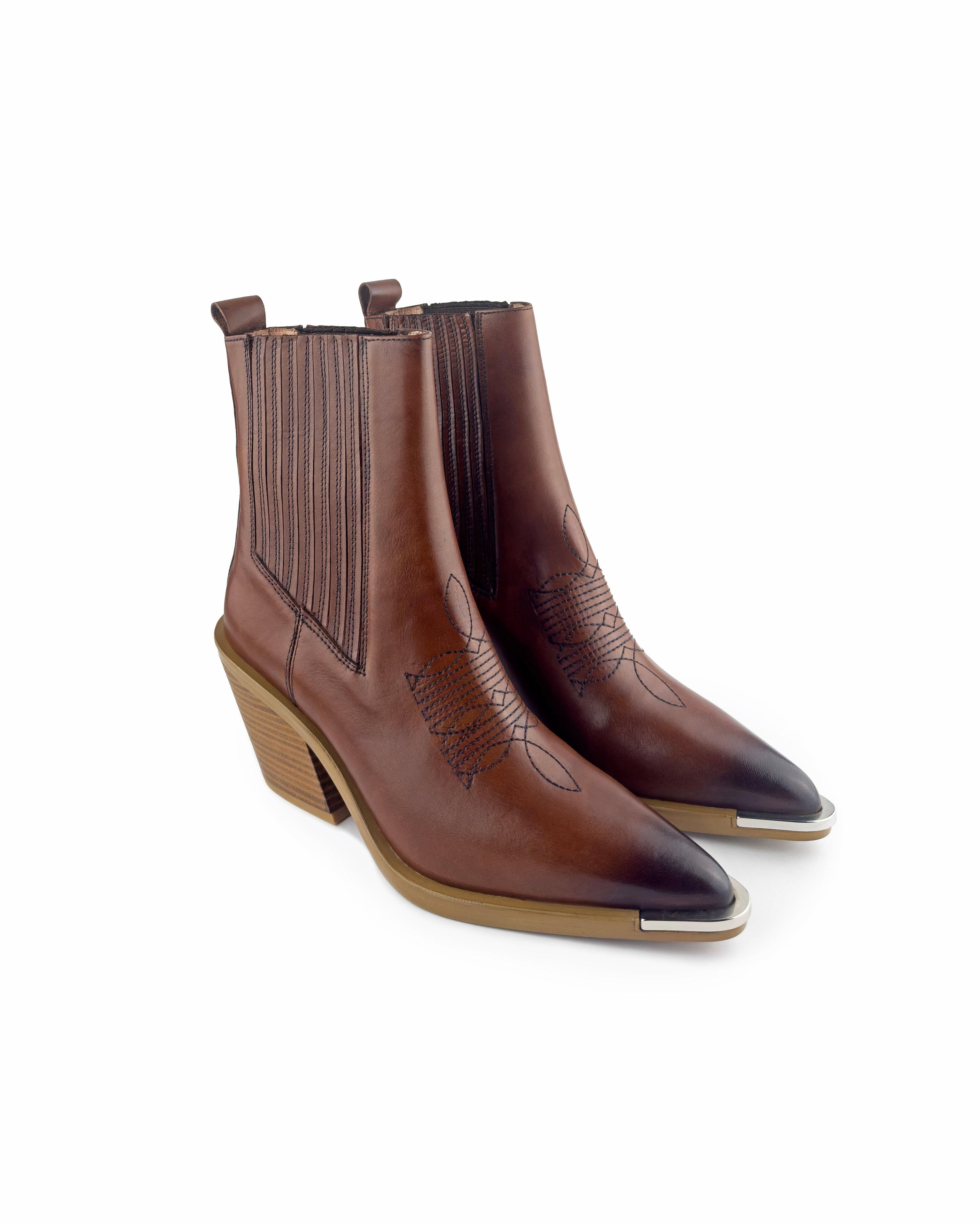 Nella Brown Ankle Boots - ASADLIE