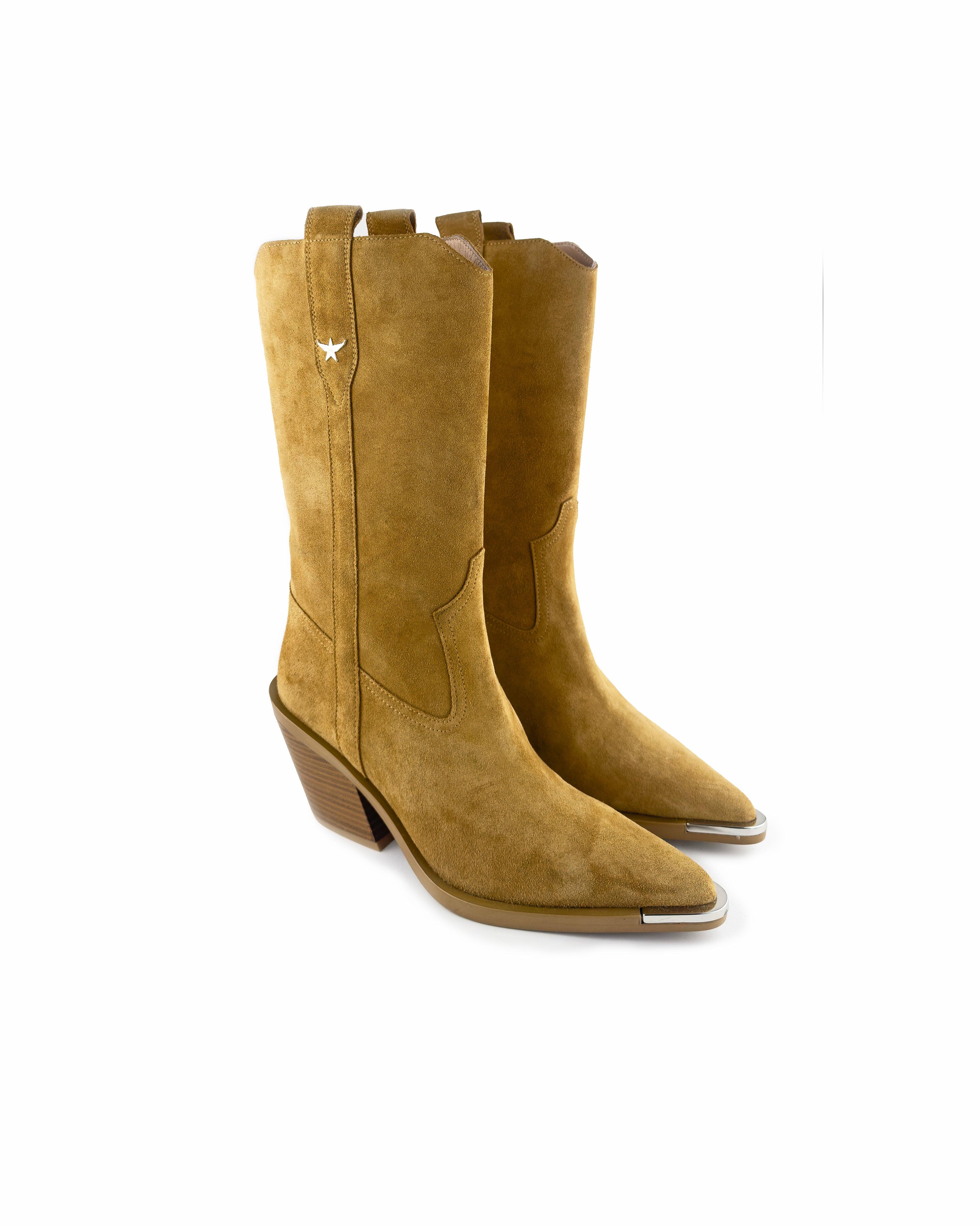 Nova Camel Mid Calf Boots - ASADLIE