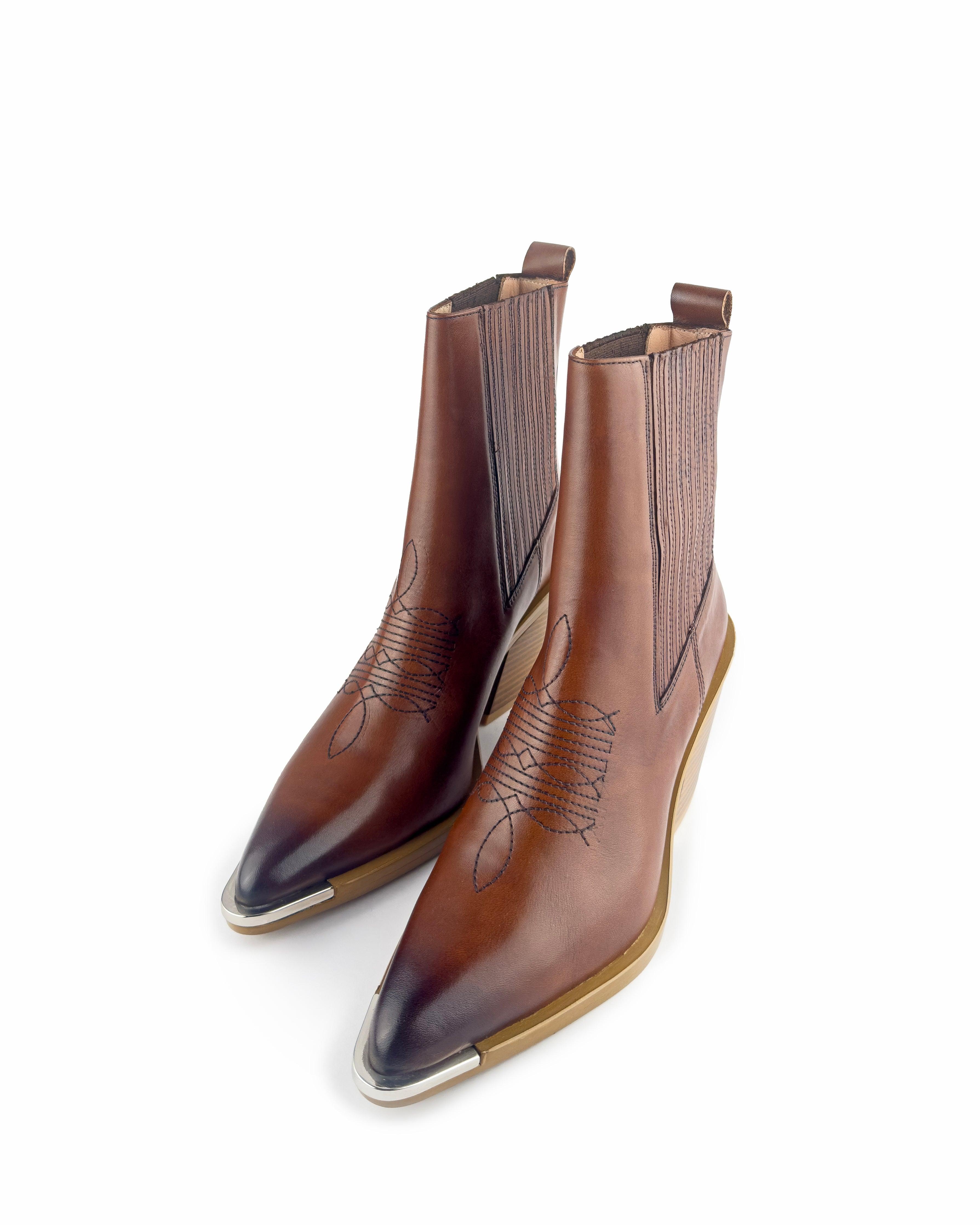 Nella Brown Ankle Boots - ASADLIE