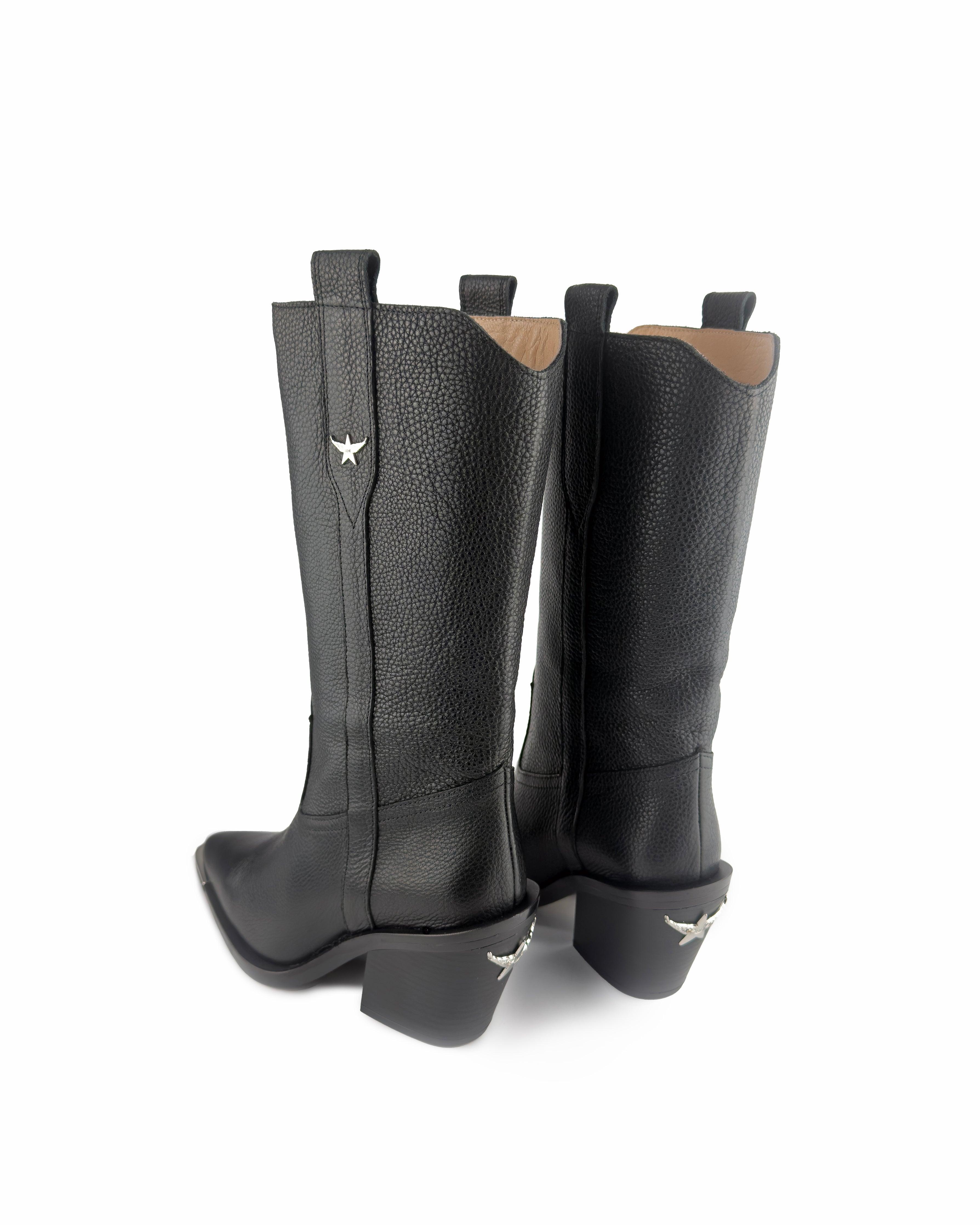 Nova Black Mid Calf Boots - ASADLIE