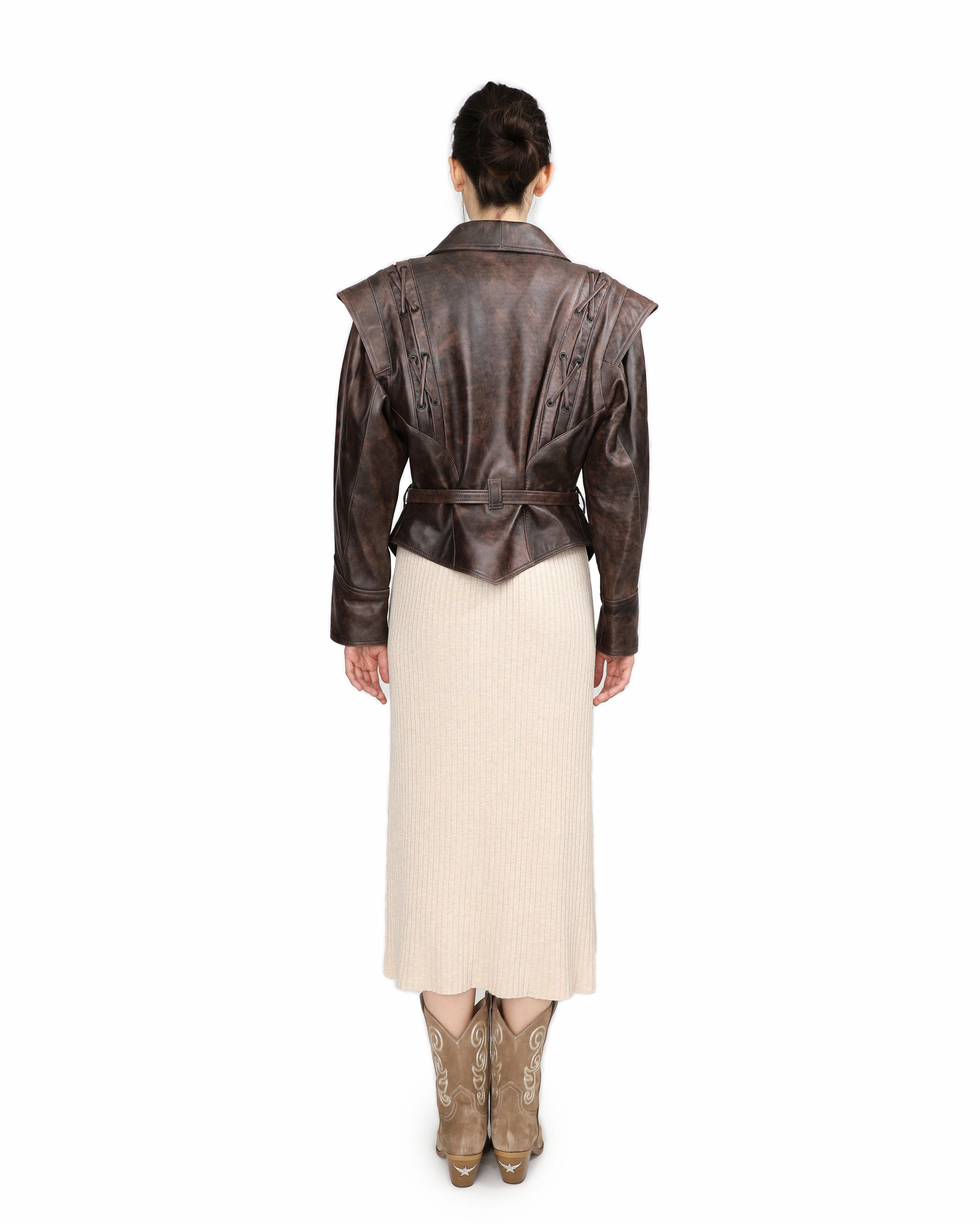 Kate Short Leather Jacket - ASADLIE