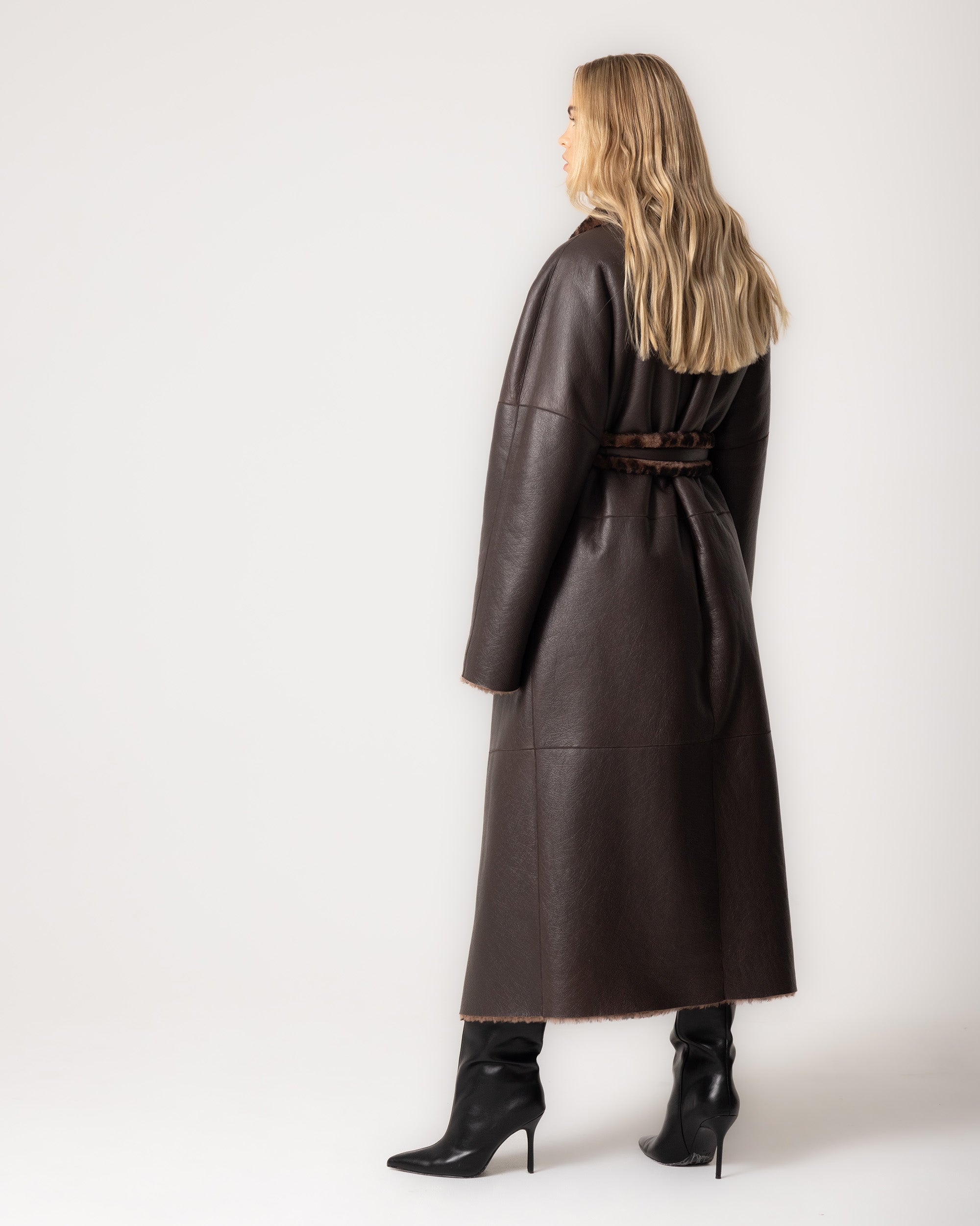 Omkeerbare Shearling Jas met Luipaardprint