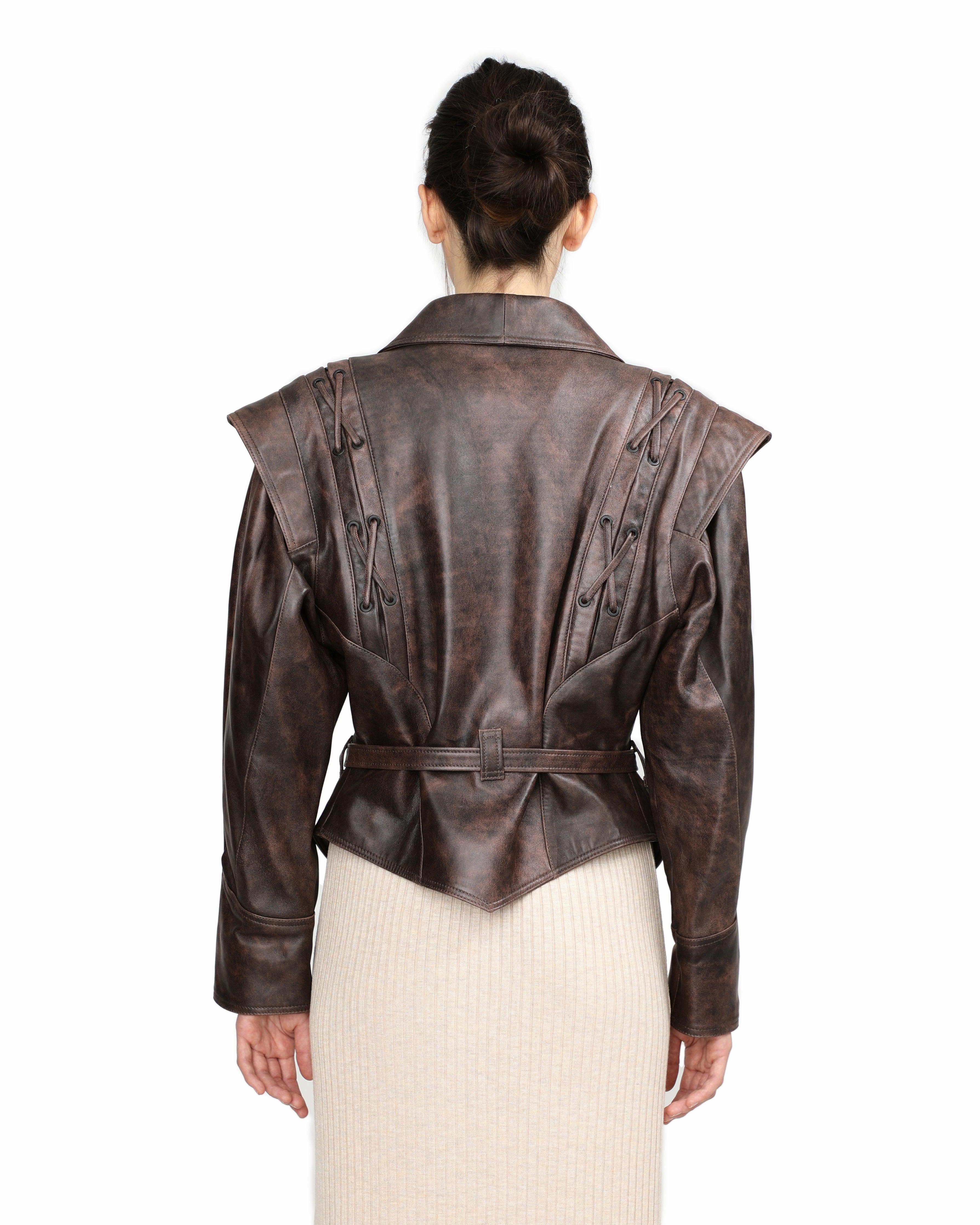 Kate Short Leather Jacket - ASADLIE