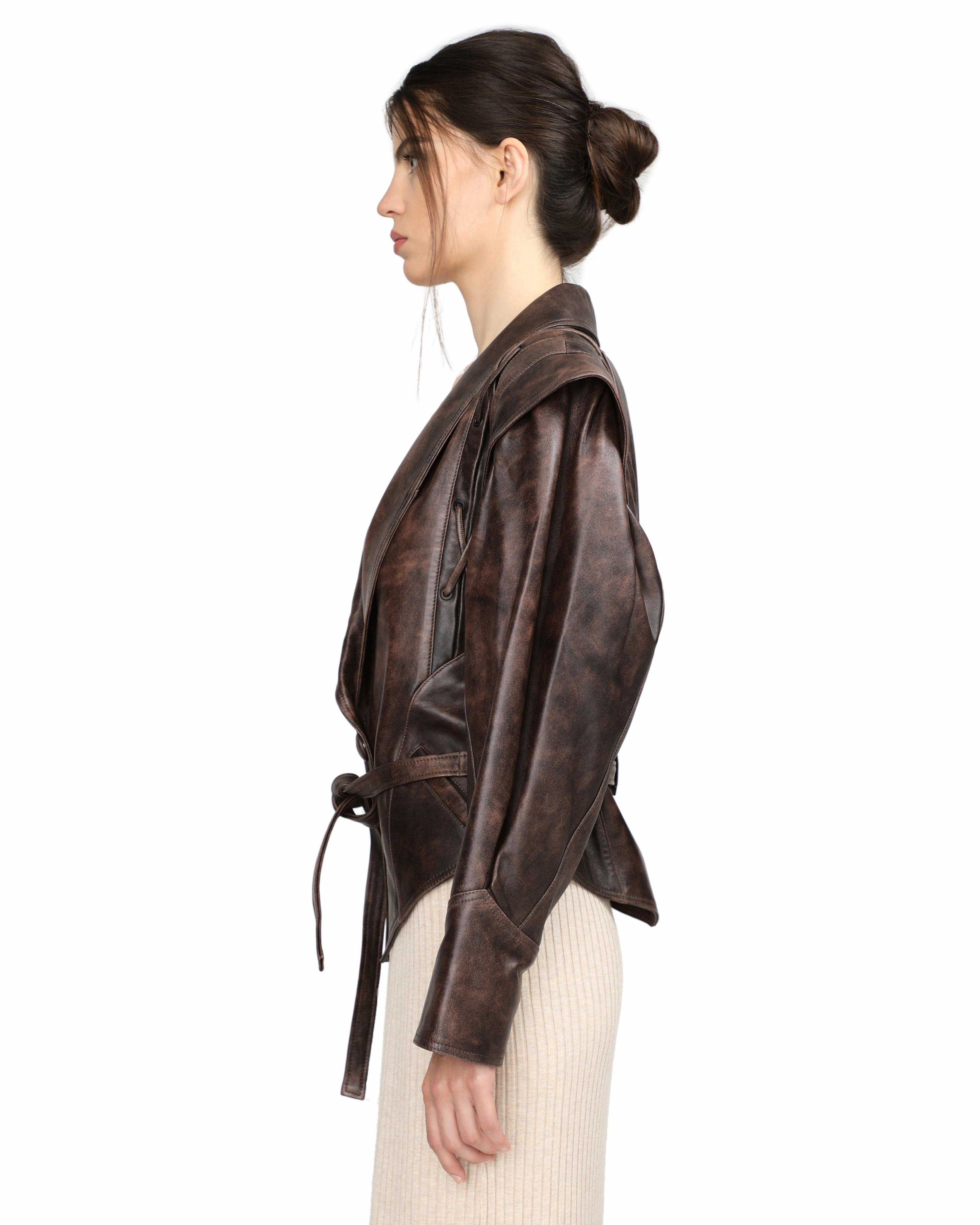 Kate Short Leather Jacket - ASADLIE