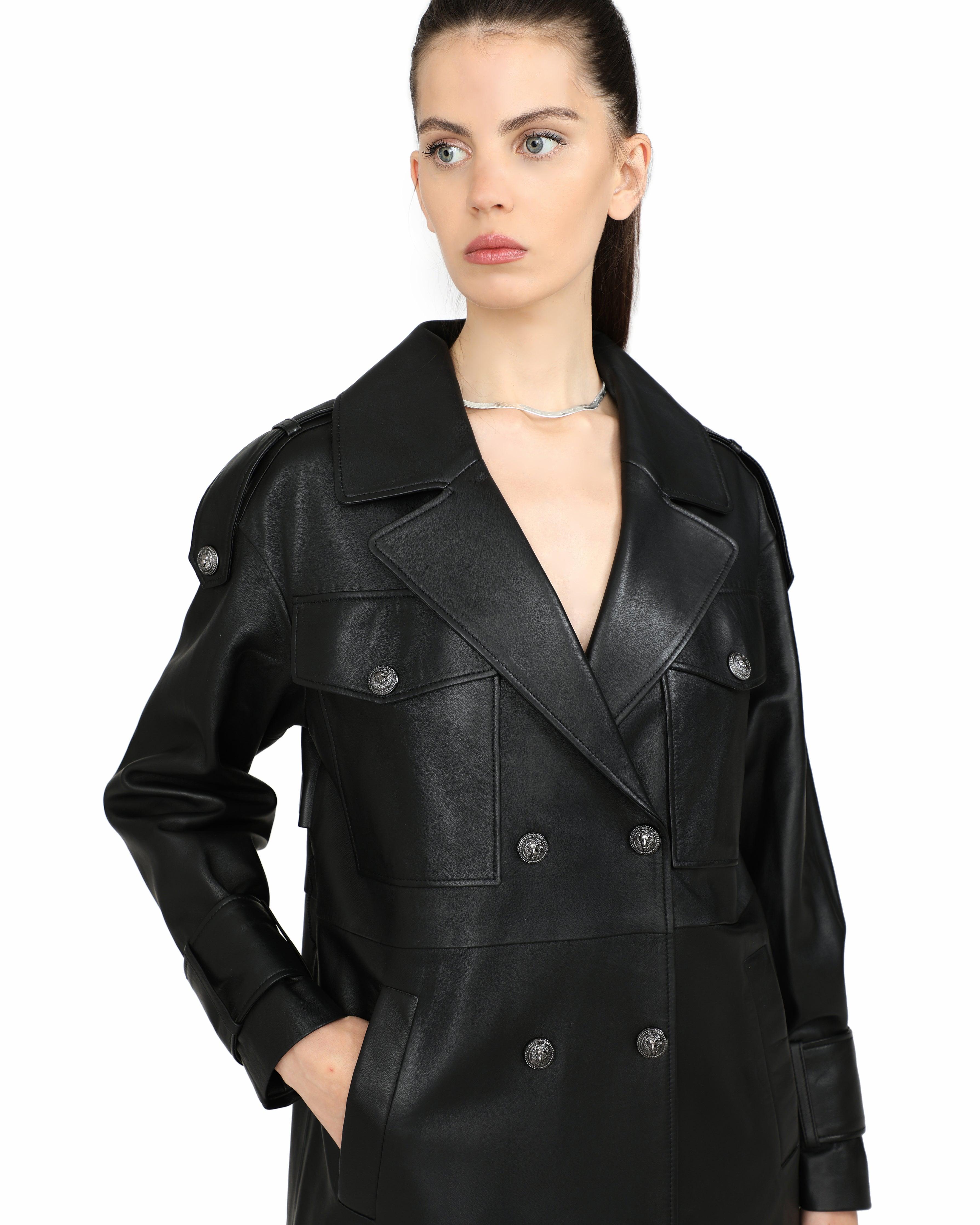 Victoria Long Leather Coat - ASADLIE