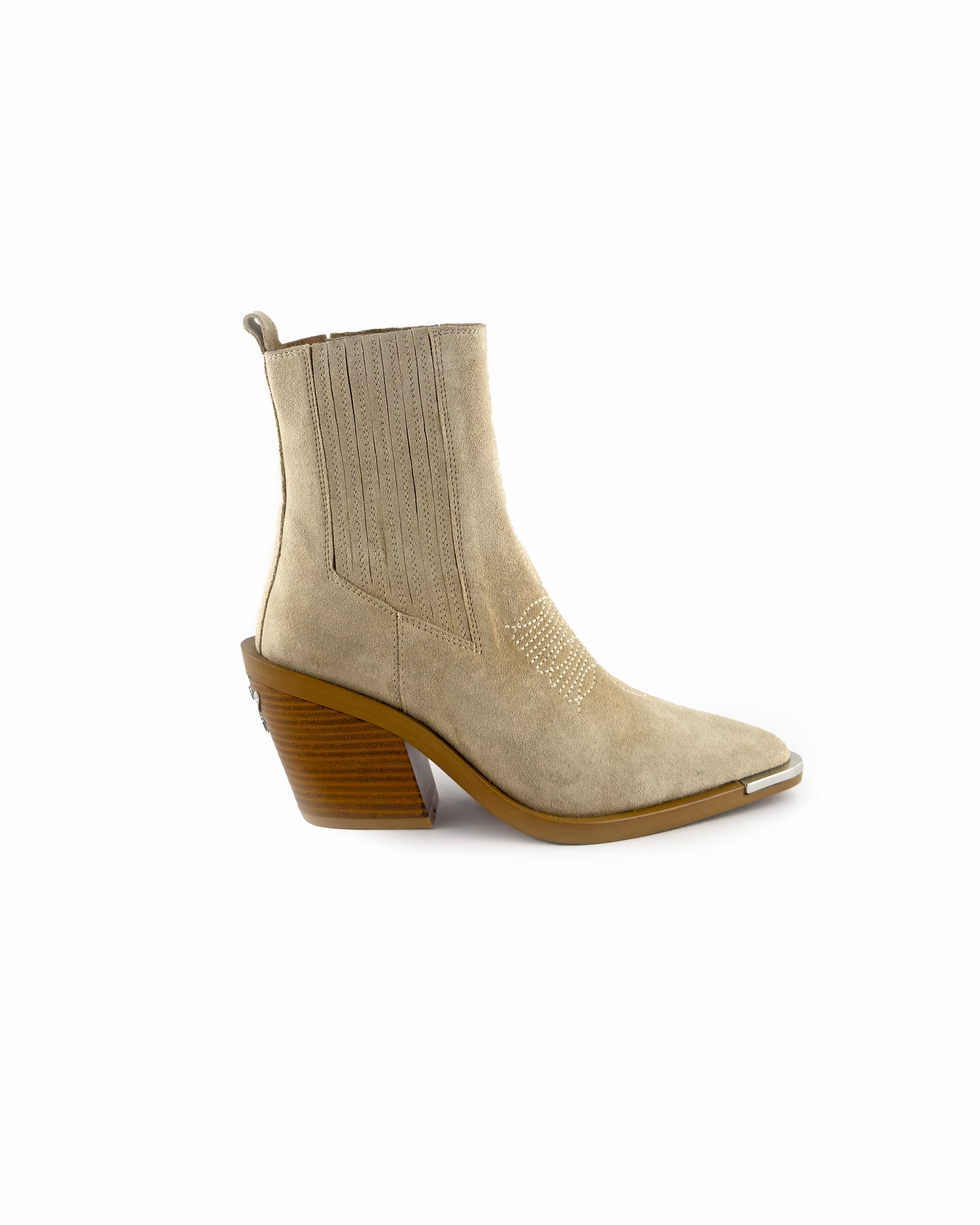 Nella Beige Ankle Boots | Asadlie