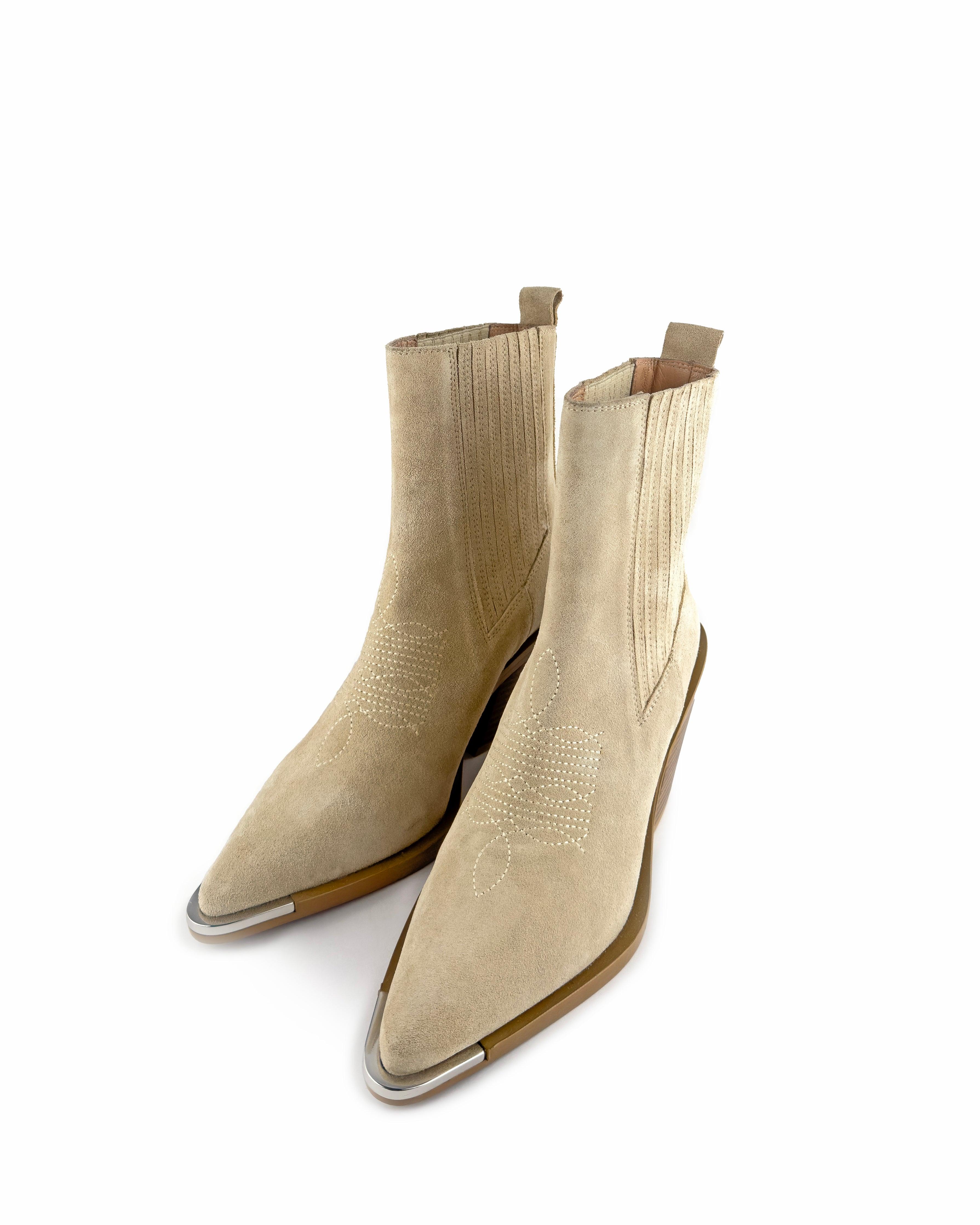 Nella Beige Ankle Boots - ASADLIE