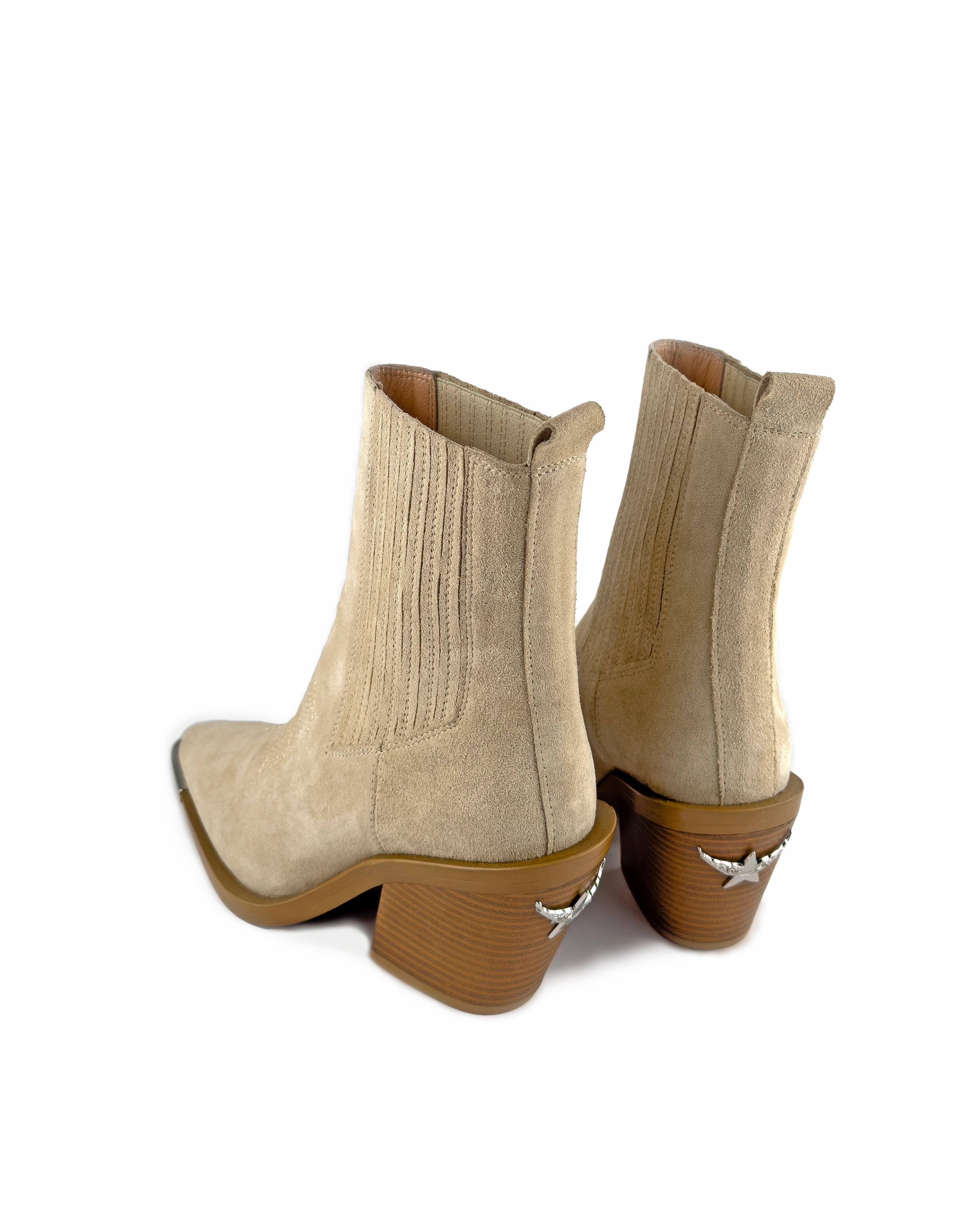 Nella Beige Ankle Boots - ASADLIE