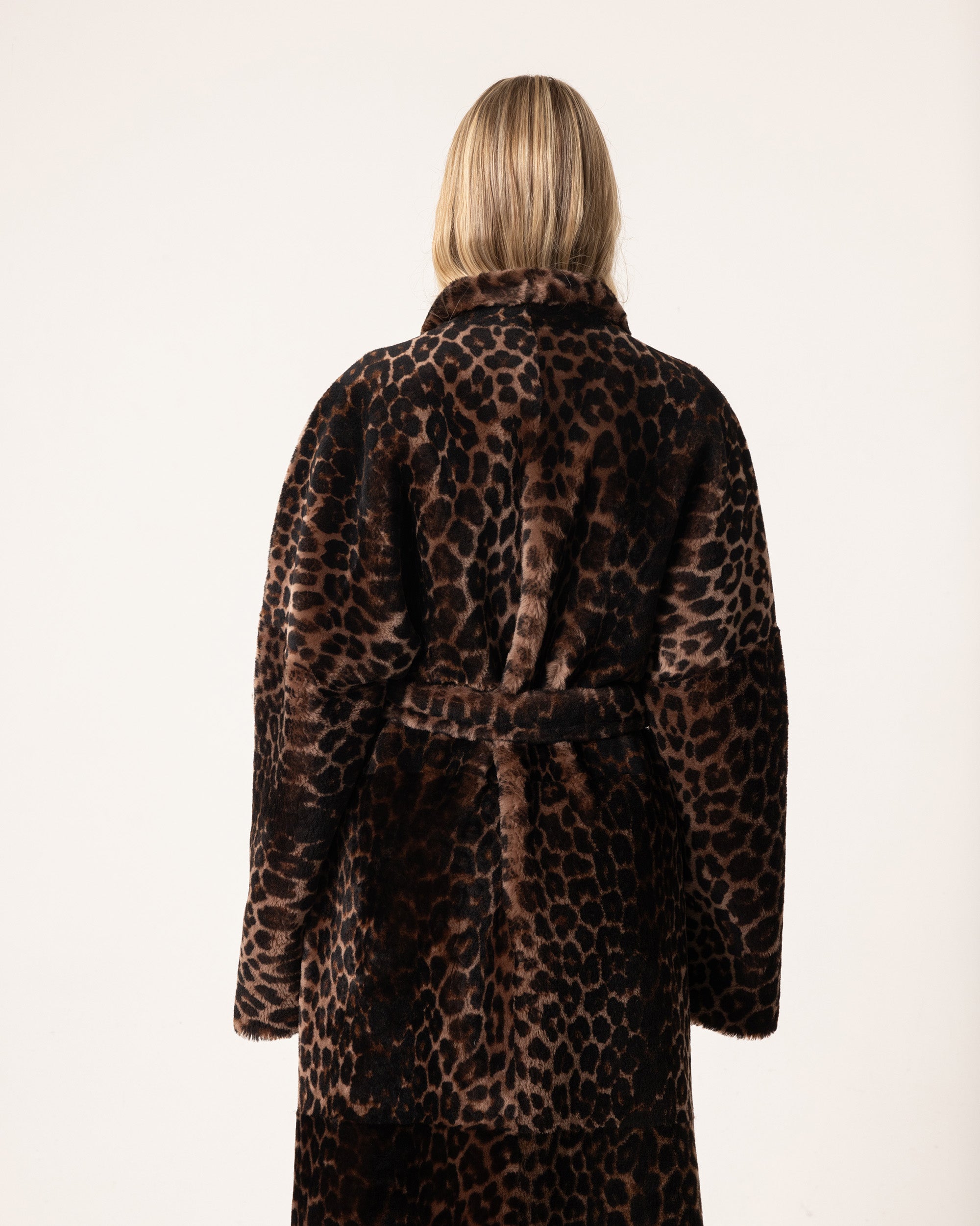 Reversible Leopard Shearling Coat - Main Image