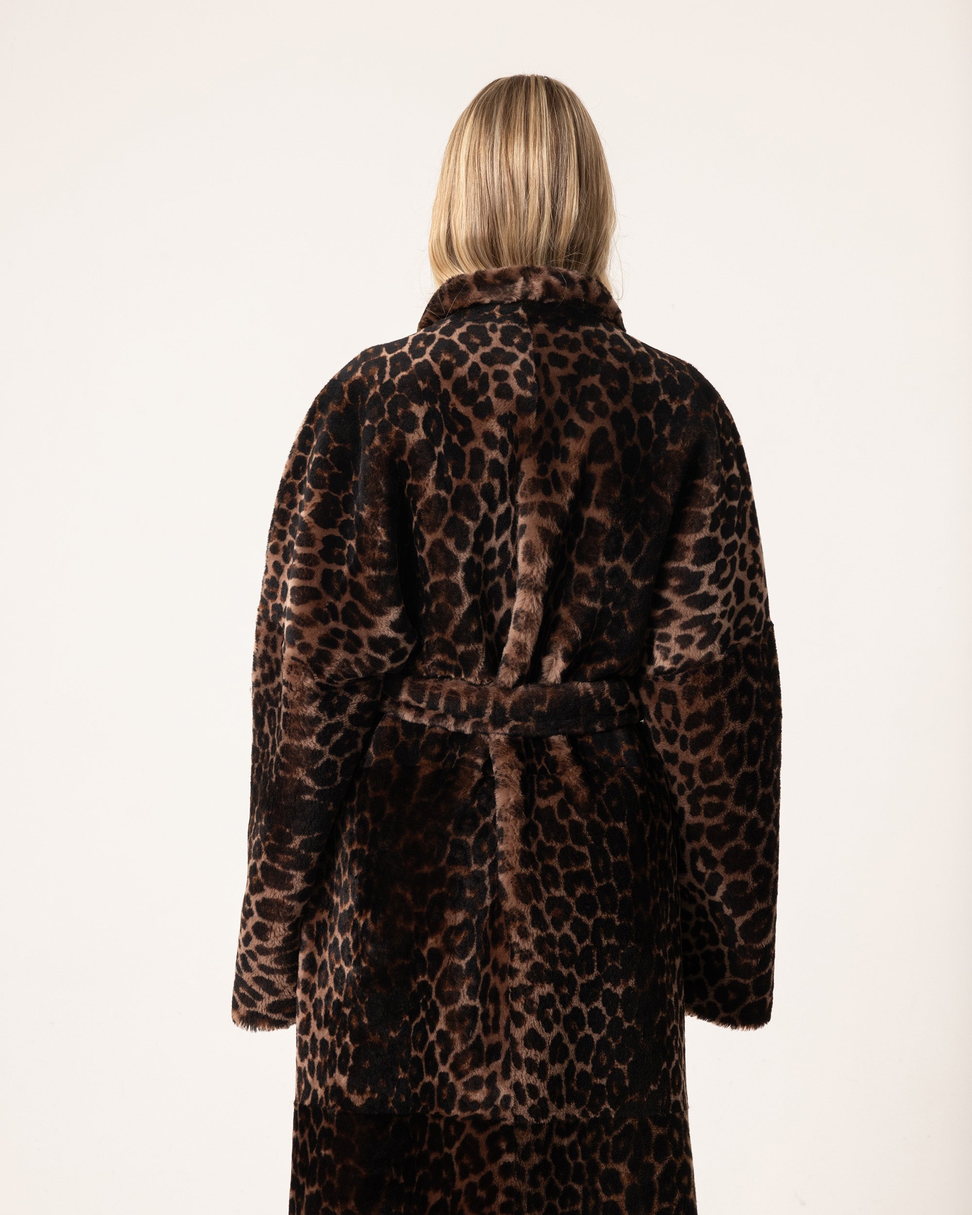 Omkeerbare Shearling Jas met Luipaardprint